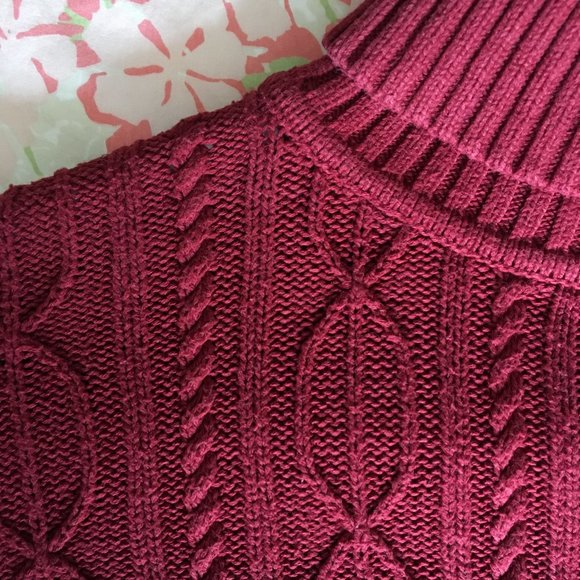 SOLD🍒Vintage Cherry Red Turtleneck Knit Sweater🍒 - Picture 3 of 5